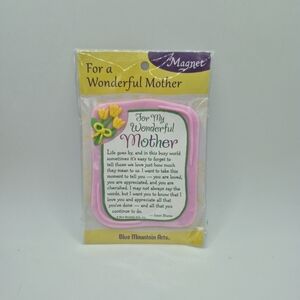 For a Wonderful Mother Magnet 3"x3.5" Pink Blue Mountain Arts - New